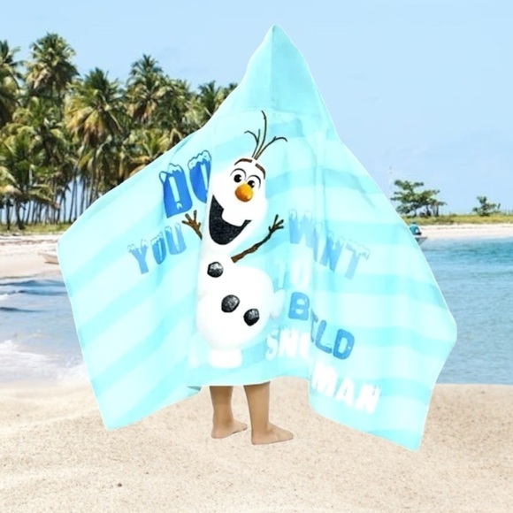 Disney Frozen “OLAF” Kids Beach / Bath Wrap Towel in Blue 25” X 50” - Picture 3 of 9